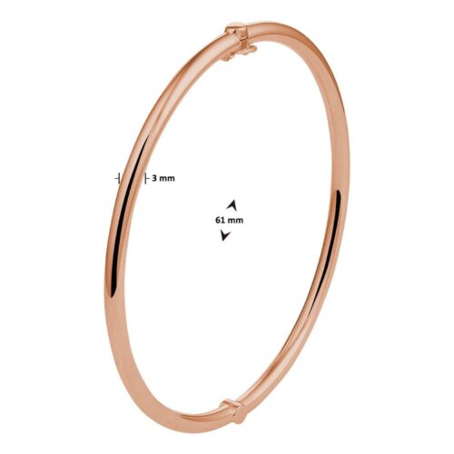14 karaat rosegouden slavenband 3mm bol