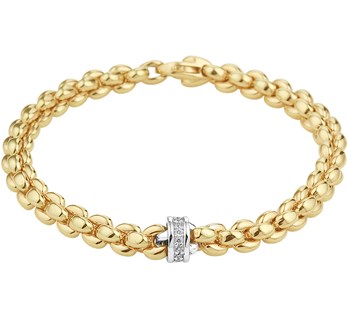 levend vrijdag zal ik doen 14 karaat gouden armband met diamant · Kopmels Juwelier Doetinchem