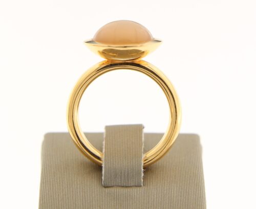 BRON 18 karaat rose gouden Sushi ring met maansteen
