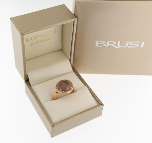 Brusi rosegouden ring, Bora Bora collectie, met champagne diamant