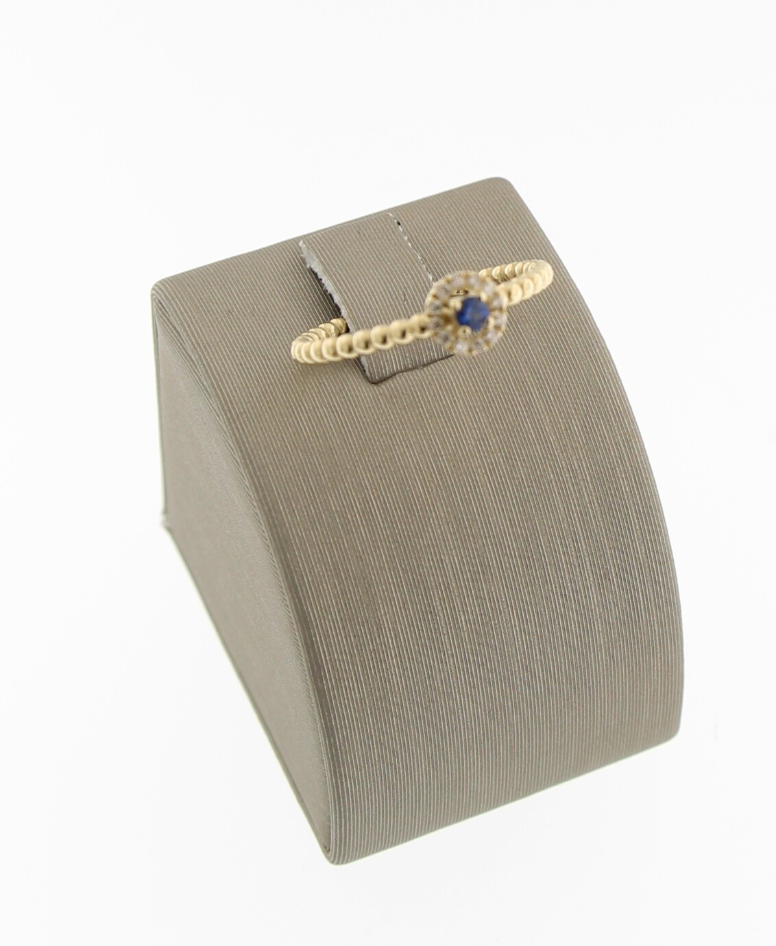 Brusi geelgouden ring met blauw saffier en diamant