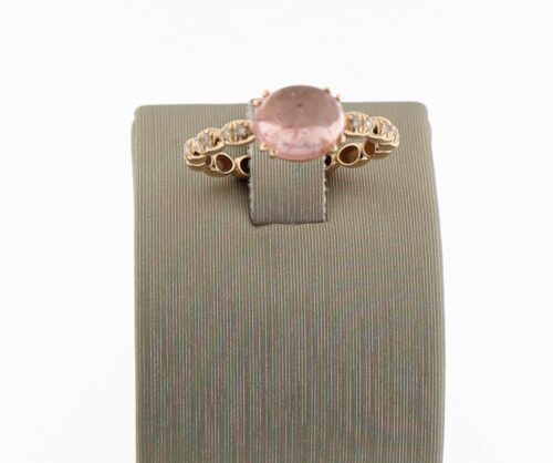 Brusi ring Polkino & Dune, rosegoud met roze tourmalijn en champagne diamant