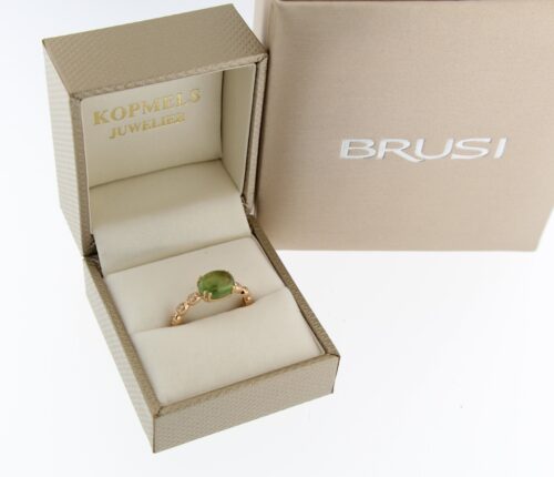 Brusi ring Polkino & Dune, RG met groene tourmalijn en diamant