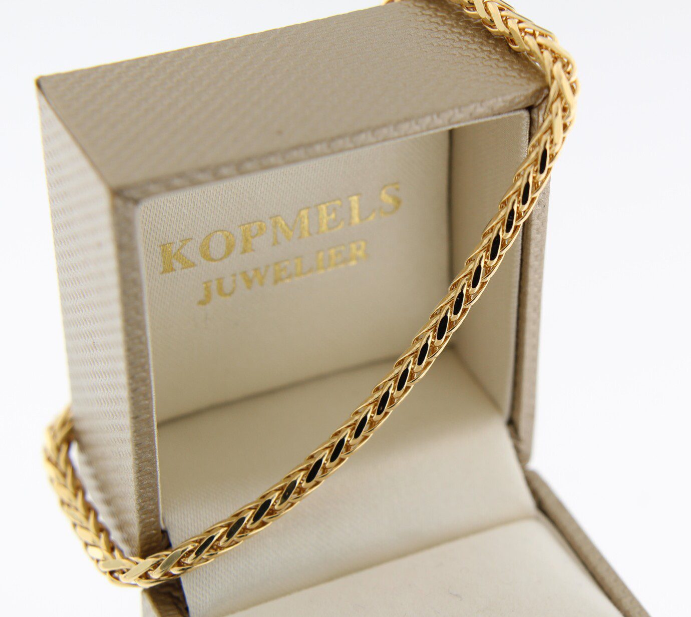 14 k gouden armband vossenstaart schakel