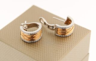 AL CORO 18 rose gouden creolen met 0.45 ct briljant