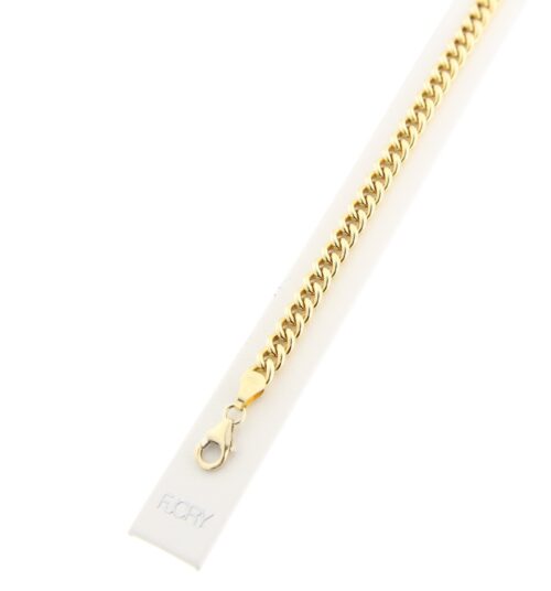 14 karaat geelgouden gourmet armband, 19 cm