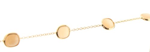 14 karaat rose gouden armband met maansteen pastilles