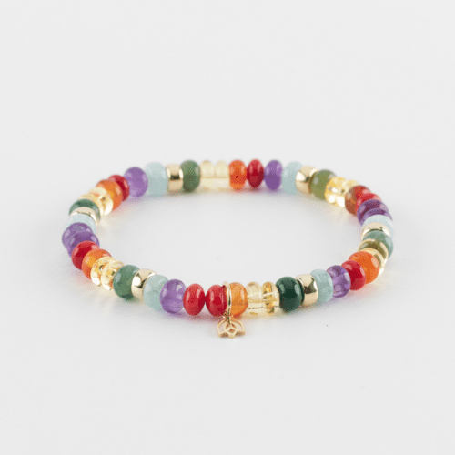 Y&G Retro Funky- Edelstenen armband & 14kt goud