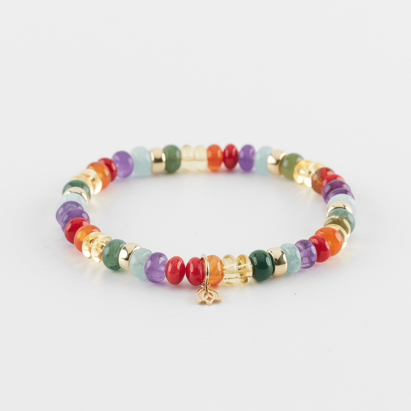 Y&G Retro Funky- Edelstenen armband & 14kt goud