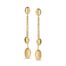 Speelse, geelgouden oorstekers met twee hangende, gouden elementen.