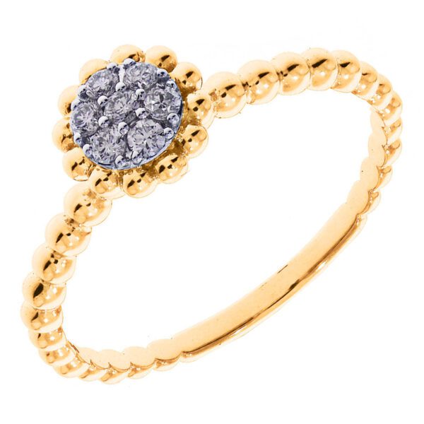 Ring 7-0.12 Crt H SI, 14 Krt Geelgoud