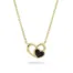 SEE YOU , DOUBLE HEART NECKLACE , 14 karaat geel goud, 602Y14-Black