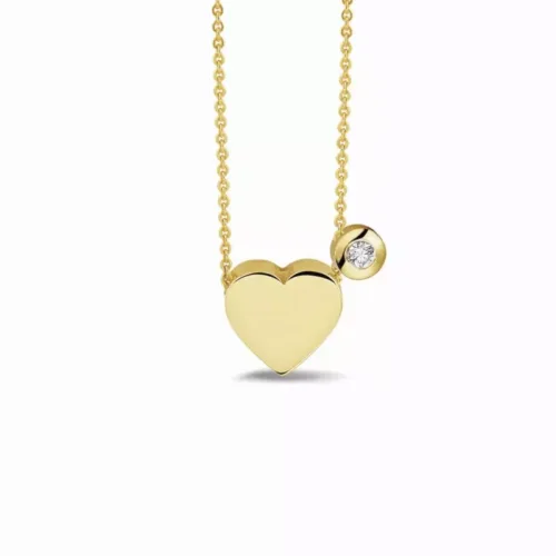 SEE YOU, MINI HEART NECKLACE WITH STONE, 701 Y + 707 Y
