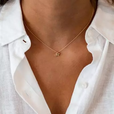 SEE YOU, MINI STAR NECKLACE 702-Y14-White