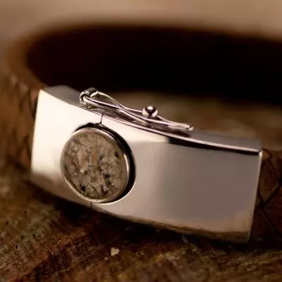 SEE YOU, LARGE CLASP LEATHER BRACELET BG-007-Black - Afbeelding 7