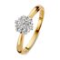 Bicolor gouden entourage ring met diamant.