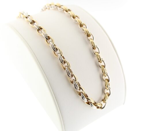 Fantasie collier, bi color dubbel ovaal