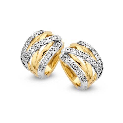 Oorringen bicolor briljant 0,36 crt.