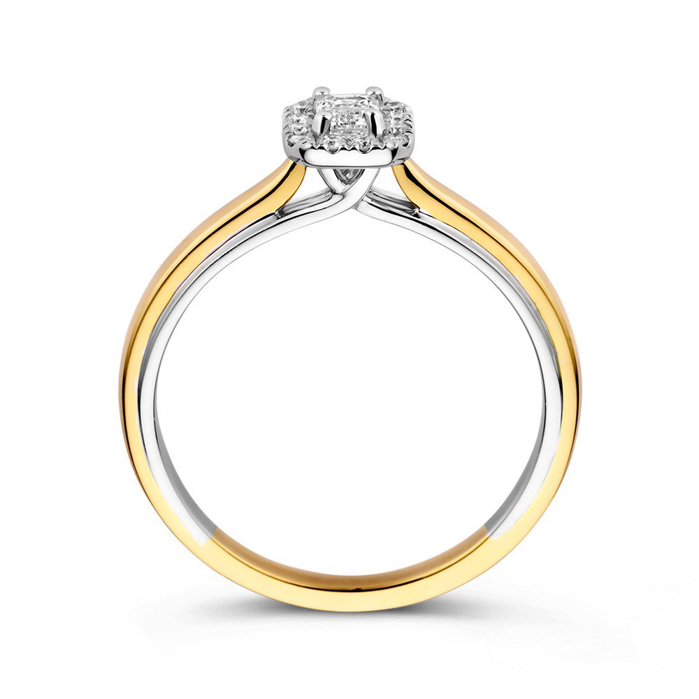 14 karaat gouden ring met 0.33 briljant - Afbeelding 2