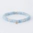 Y&G Aquamarijn, Edelstenen armband (6x4mm kralen) | Vijf 14kt gouden beads & tulp logo
