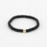 Y&G Onyx Edelstenen armband (6x4mm kralen) met 14k gouden cube