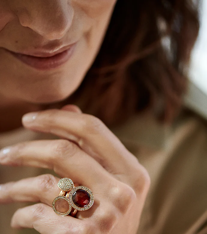 8RR4567RTPBR Bron Sushi ring met facet roze toermalijn