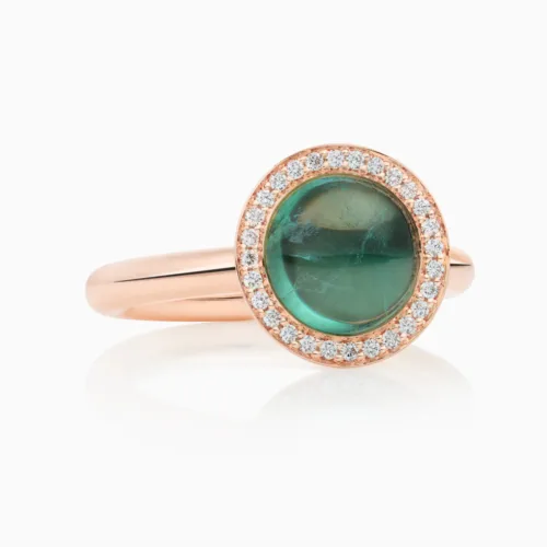 8RR4924ITCBR Bron Sushi ring met cabochon geslepen indigoliet