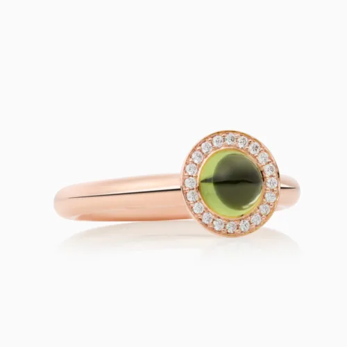 8RR4931PECBR Bron Sushi ring met cabochon geslepen peridot