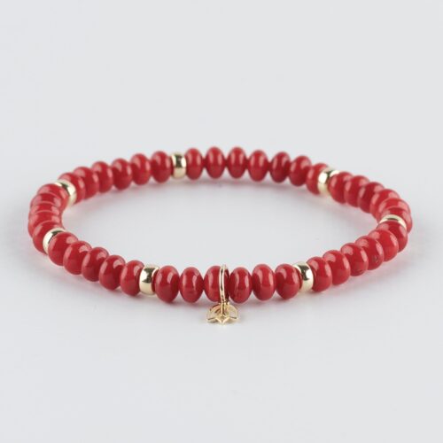 Y&G edelstenen armband  rode koraal 14k goud