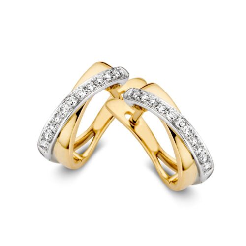 Oorringen bicolor briljant 0,16 crt.