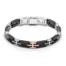 baraka-heren-armband, Heren armband van Baraka met 18karaat rosegoud, zwart keramiek, staal  en wit diamant 0.01ct BR221381ROCN-01