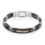 Prachtige 18karaat rosegouden armband van Baraka met zwart keramiek, staal en wit diamant 0.04ct  BR221391ROCN-04