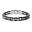 Bbaraka-armband-heren, Prachtige heren armband van Baraka met zwart keramiek, staal, 18karaat rosegoud en wit diamant 0.06ct BR231041ROCN-11R231041ROCN-11