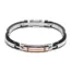 baraka-armband-heren, Heren armband van Baraka met staal, zwart PVD, 18karaat rosegoud en zwarte diamanten 0.04ct BR232031RODN-04