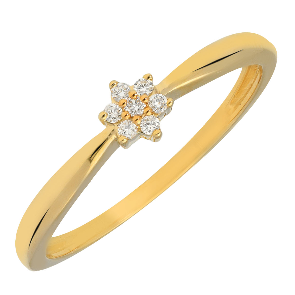 Rozetring 7-0.05 Crt, 14 Krt Geelgoud.