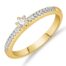 Solitair Ring met Zijstenen 1-0.09/18-0.11 Crt G SI