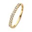 Ring geelgoud briljant 0.23 crt. Smalle gouden damesring halfom gezet met briljant in bijzondere zetting. Perfect om met andere ringen te combineren. 