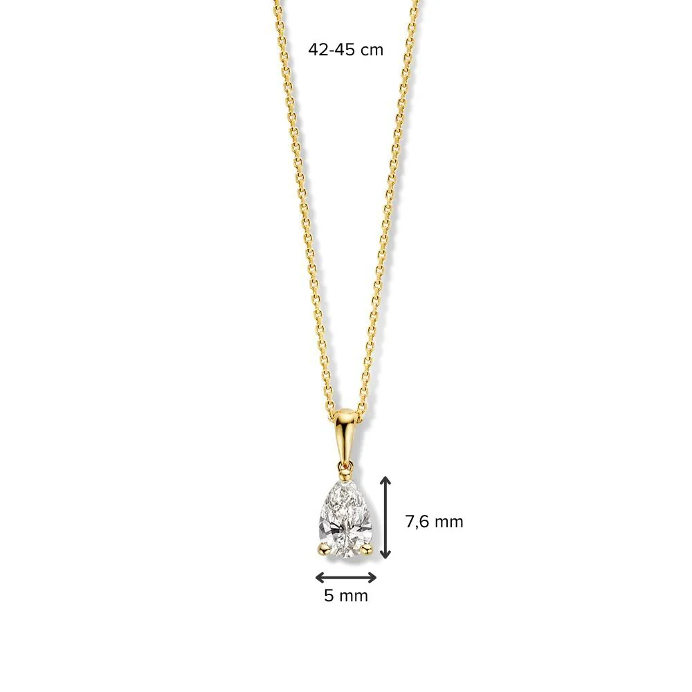 Lab diamant geelgouden collier 0.50ct, CA15710050