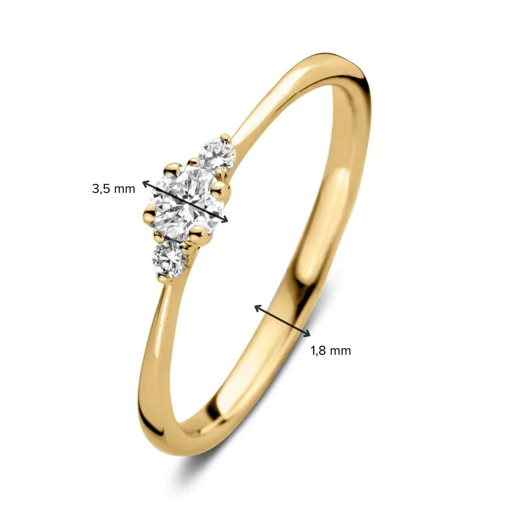 Lab diamant geelgouden ring 0.20ct, RA15600020