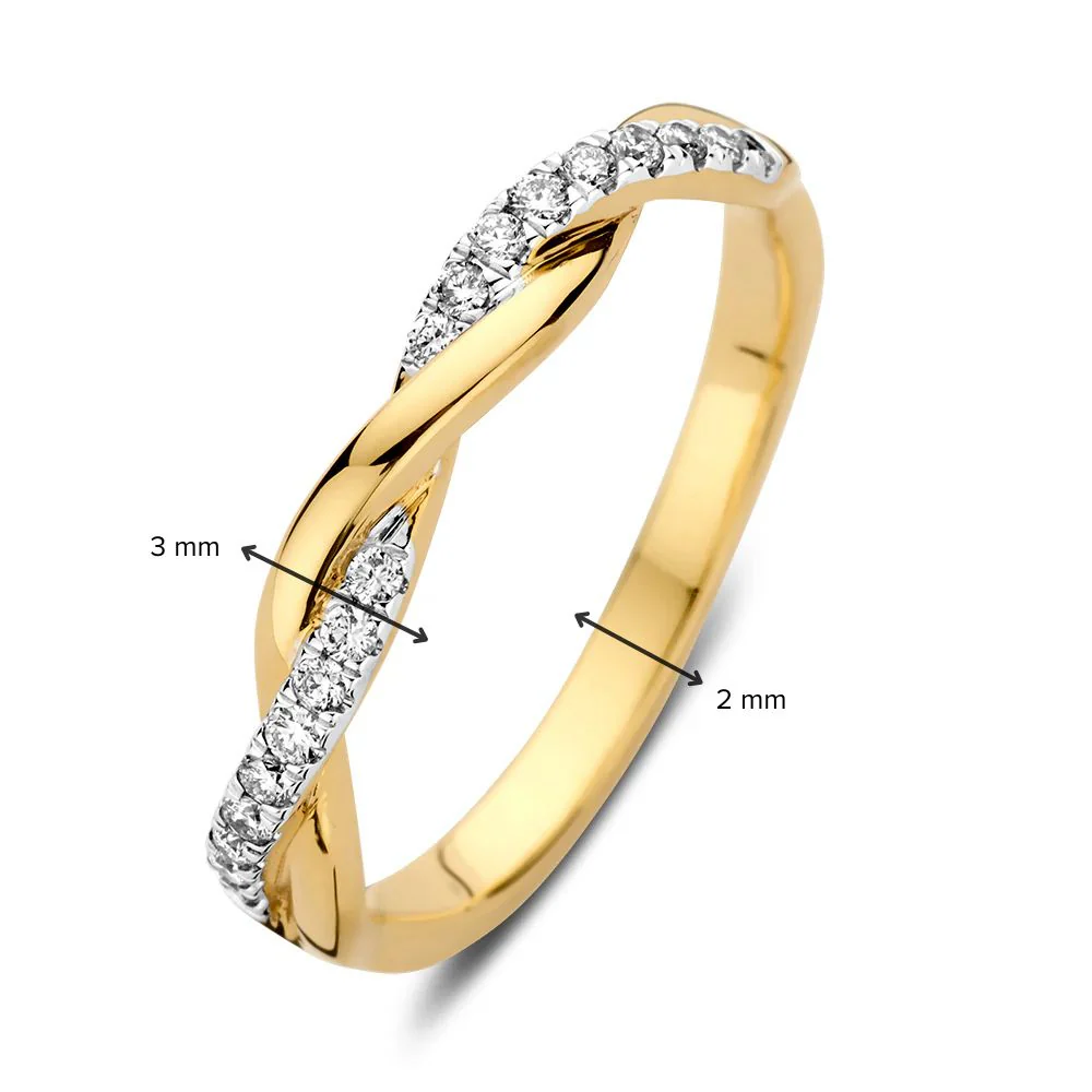 Lab diamant geelgouden ring 0.15ct, RA15560015