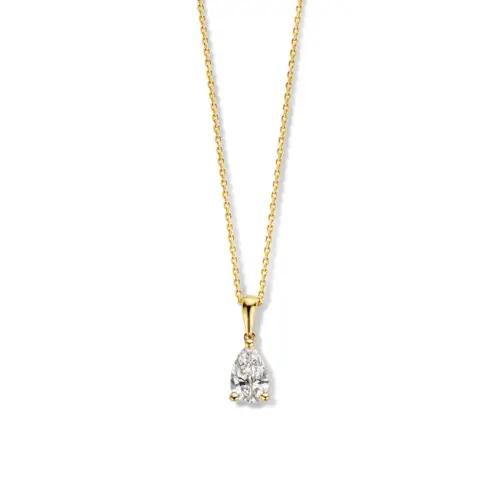 Lab diamant geelgouden collier 0.50ct, CA15710050