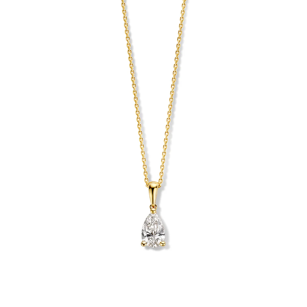 Lab diamant geelgouden collier 0.50ct, CA15710050