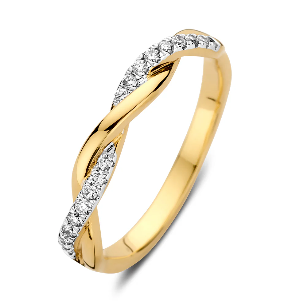 Lab diamant geelgouden ring 0.15ct, RA15560015