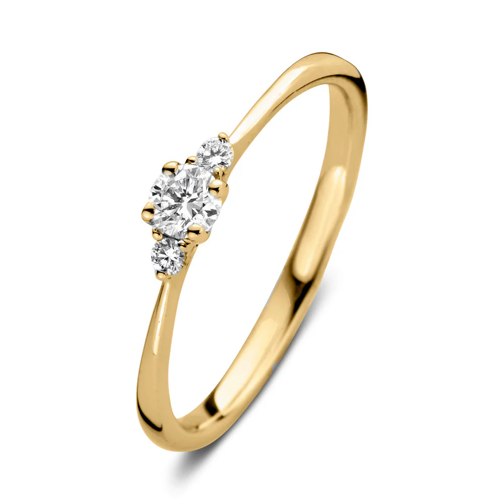 Lab diamant geelgouden ring 0.20ct, RA15600020