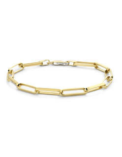 Geelgouden paperclip armband