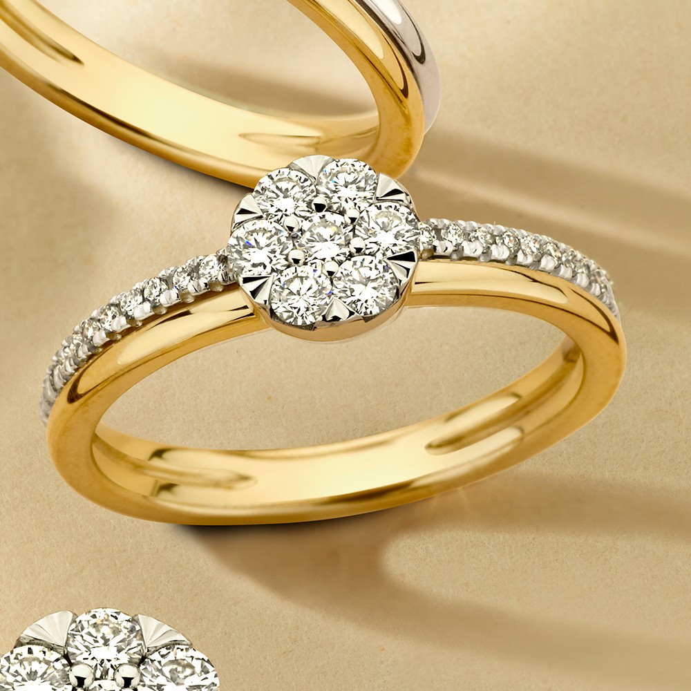 Ring bicolor briljant 0.36 crt