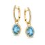 Oorringen geelgoud london blue topaas + briljant, 123562/OG138199