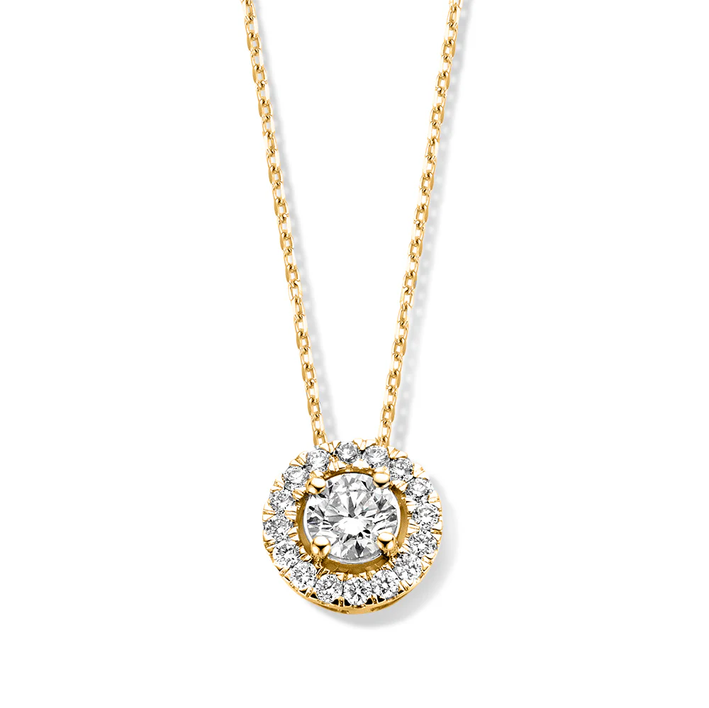 Lab diamanten geelgouden collier 0.75ct, 123629/CA15100075 Lab diamanten geelgouden collier 0.75ct, 123629/CA15100075
