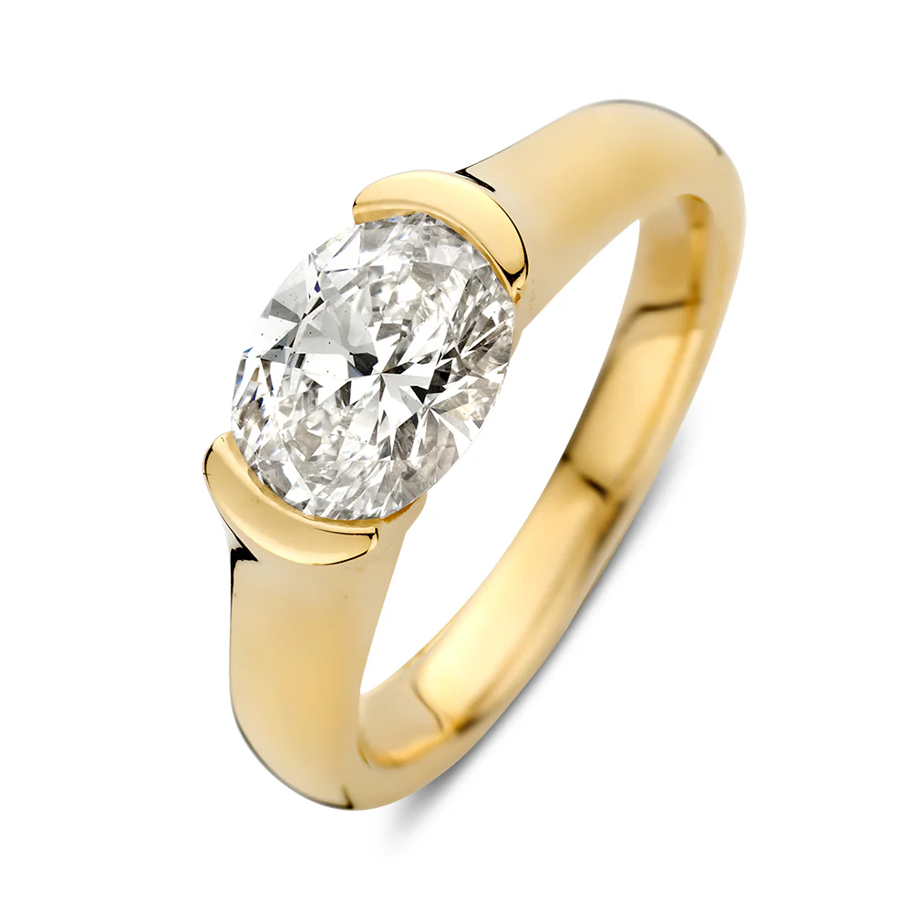 Lab diamanten geelgouden ring 1.50crt Lab diamanten geelgouden ring 1.50crt
