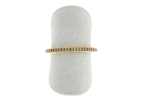 Bron rosegouden Stax ring met blauw diamant